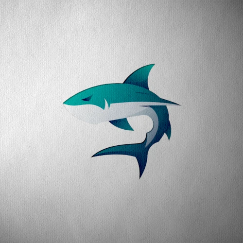 A stylized shark logo symbolizing resilience and determination, representing the idea of moving forward no matter what.