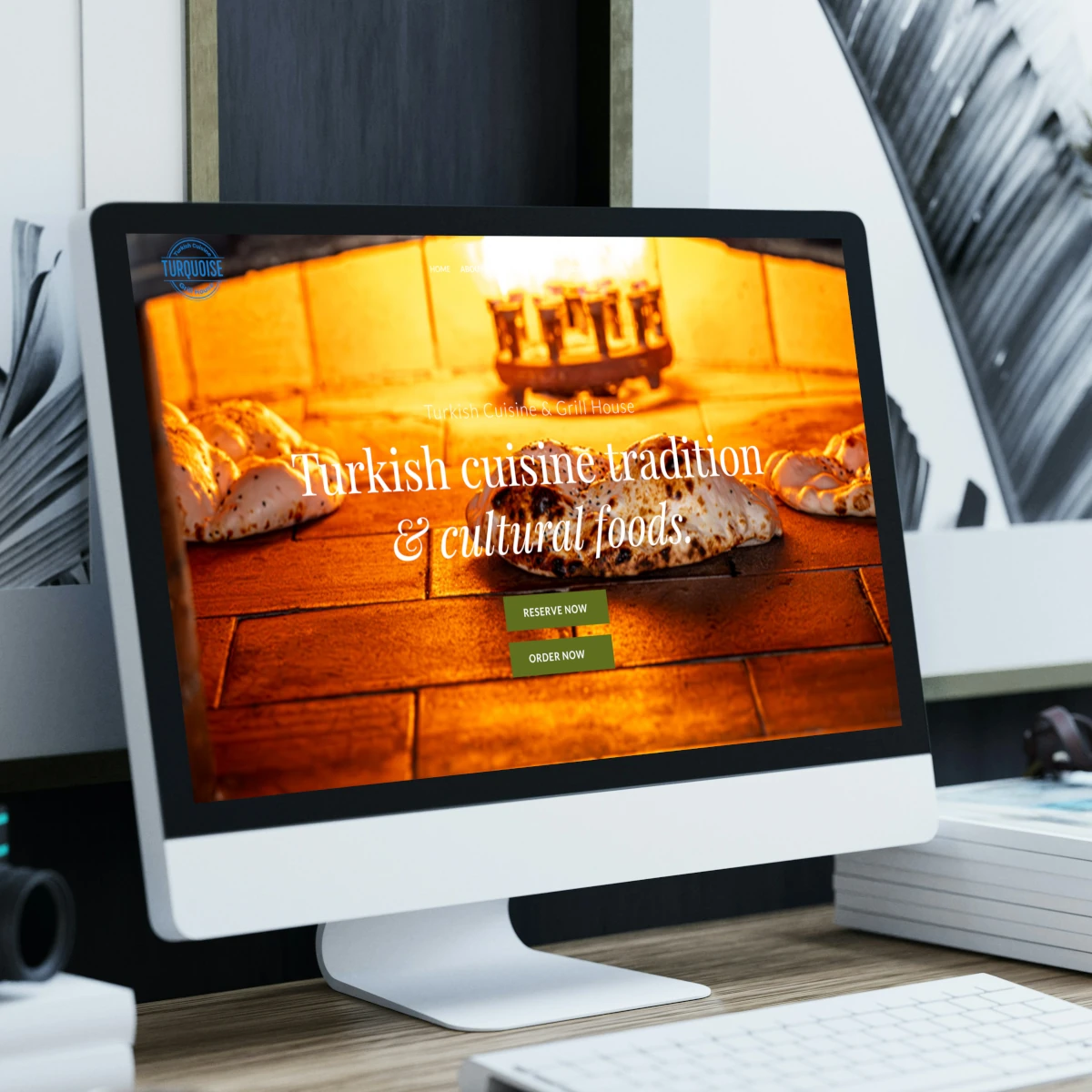 Turquoise Grill House’s web page open on a desktop computer.